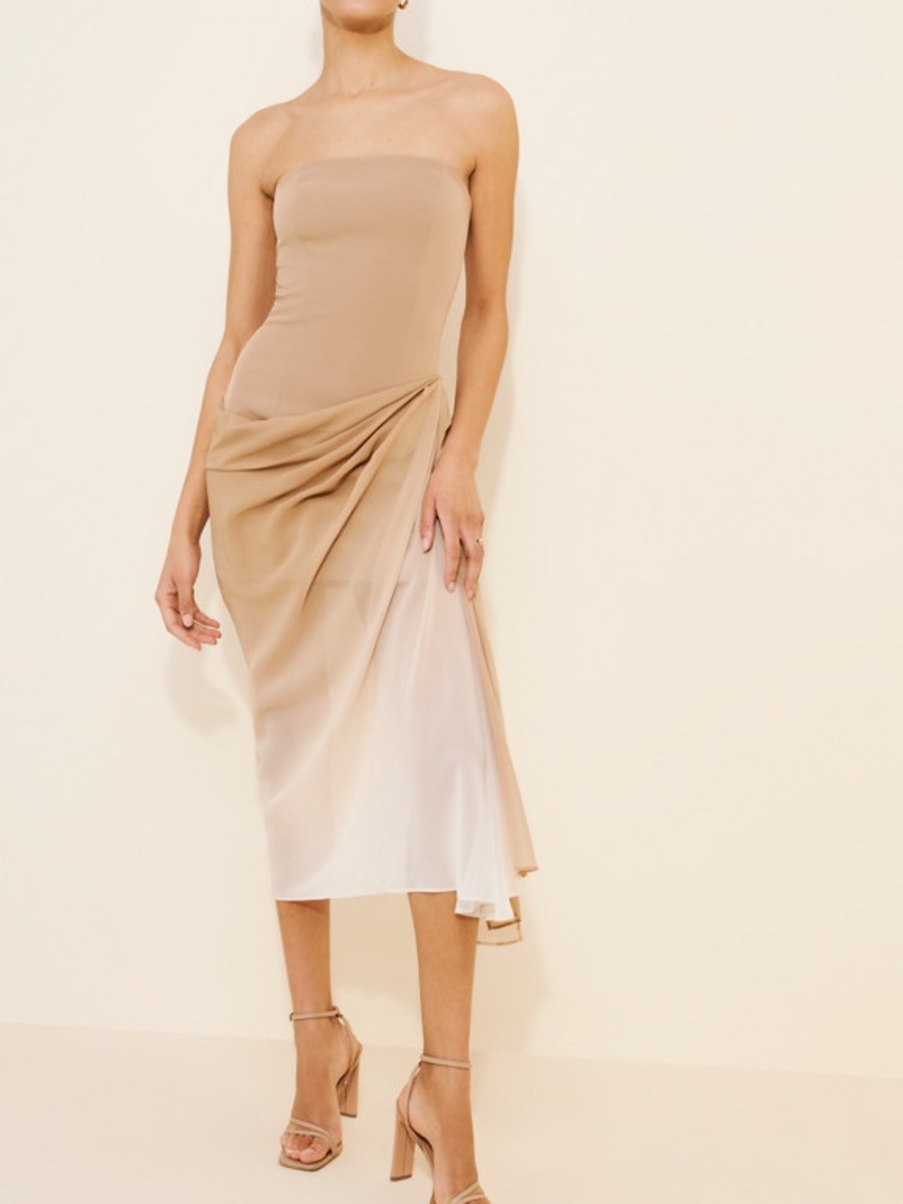 Et Ochs Mirage Strapless Midi Dress